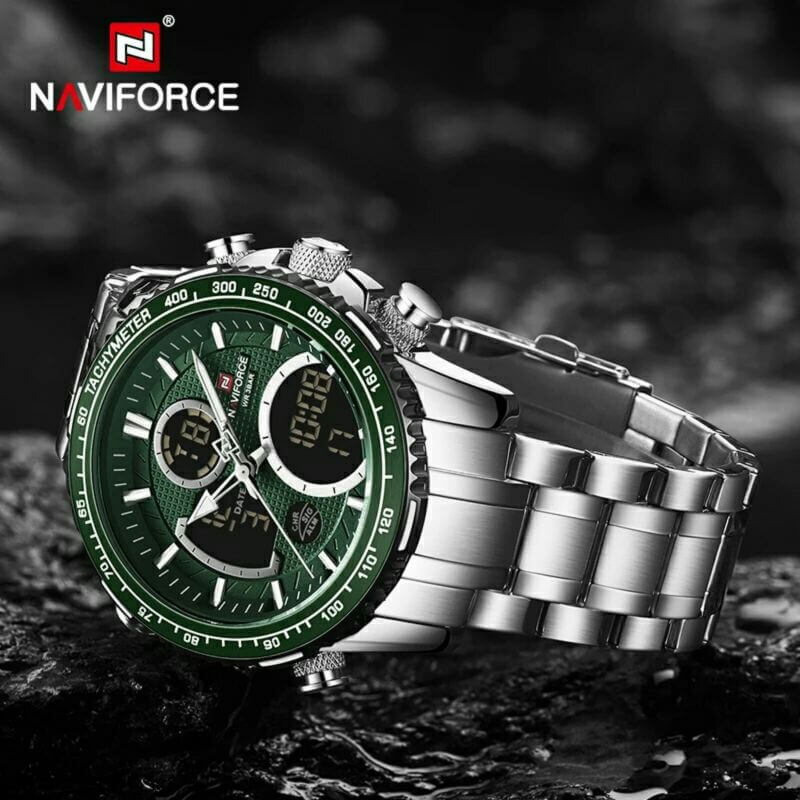 Buy Naviforce Nf Silver Green Watch Online At Best Price In Nepal