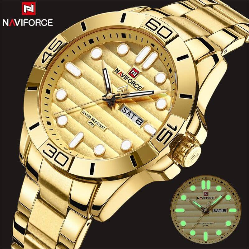 Buy Naviforce Nf Golden Watch Online At Best Price In Nepal Naviforce Nepal