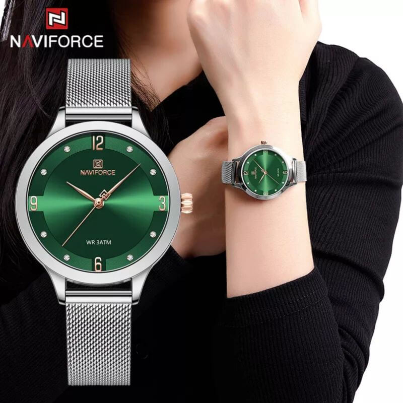 Buy Naviforce Nf Green Silver Watch Online At Best Price In Nepal Naviforce Nepal