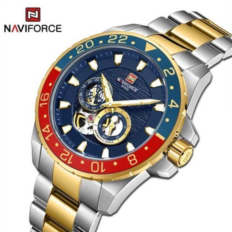 Buy NaviForce NFS1003 Automatic - Golden/Blue Watch Online at Best ...