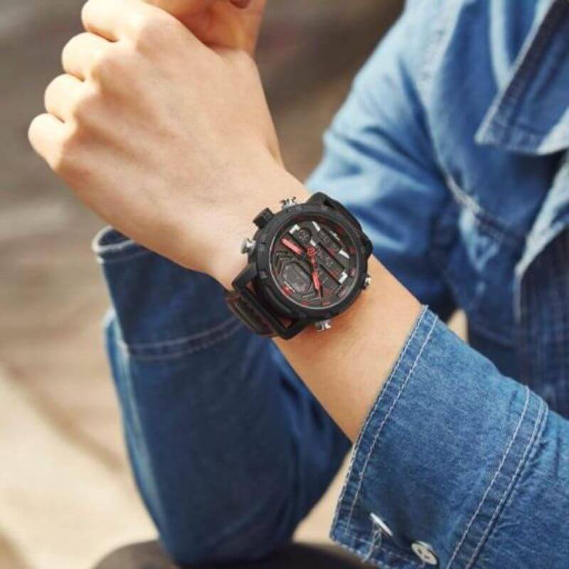 Buy NaviForce NF9160 Black Red Watch Online at Best Price in