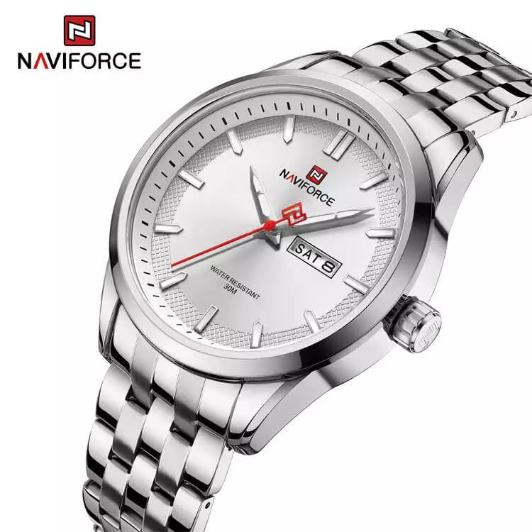 Naviforce store silver watch