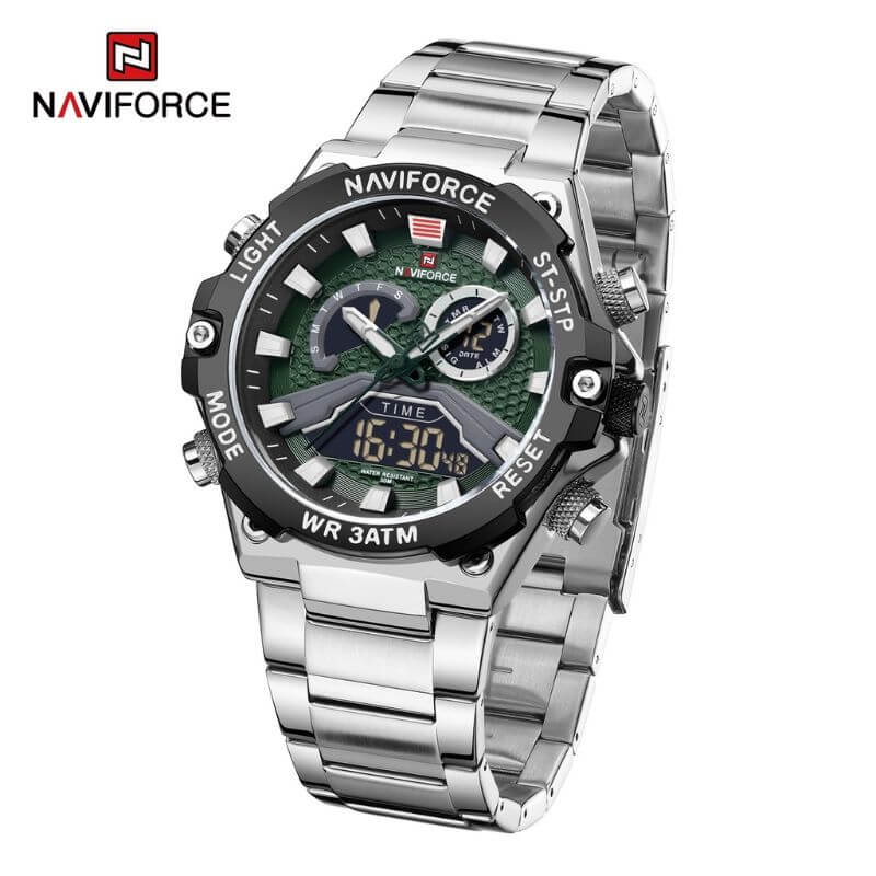 Buy Naviforce Nf Silver Green Watch Online At Best Price In Nepal Naviforce Nepal